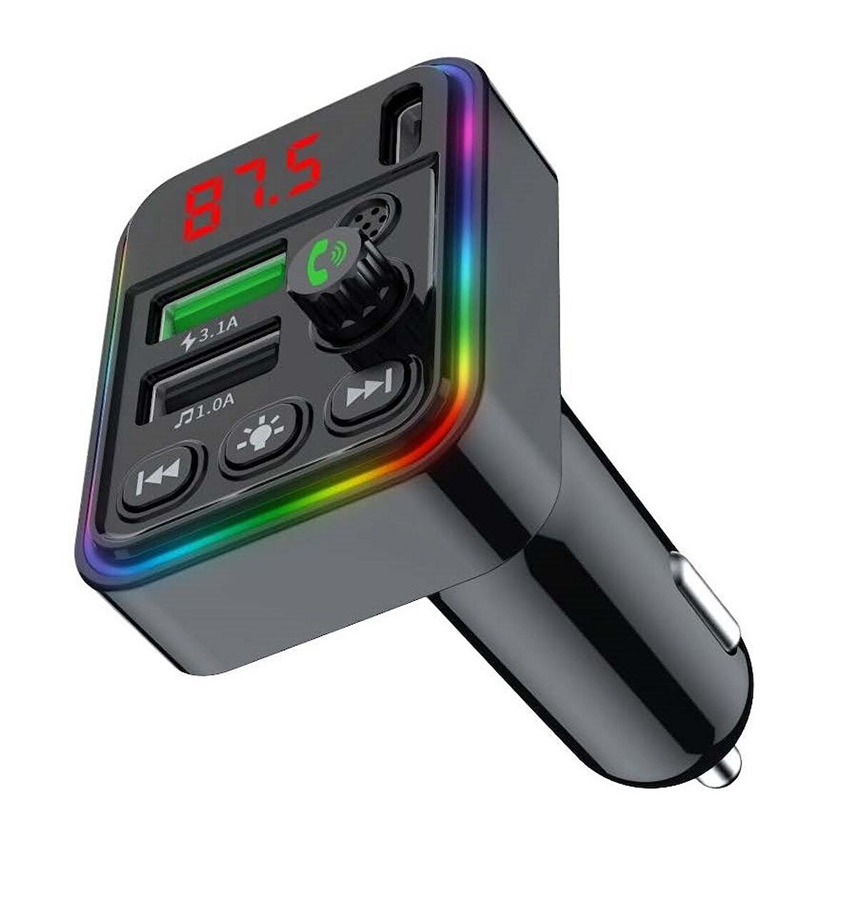 Concord C617 Rgb Işıklı PD 18 + QC 3.1A Şarj Bluetooth 5.1V Fm Transmitter 