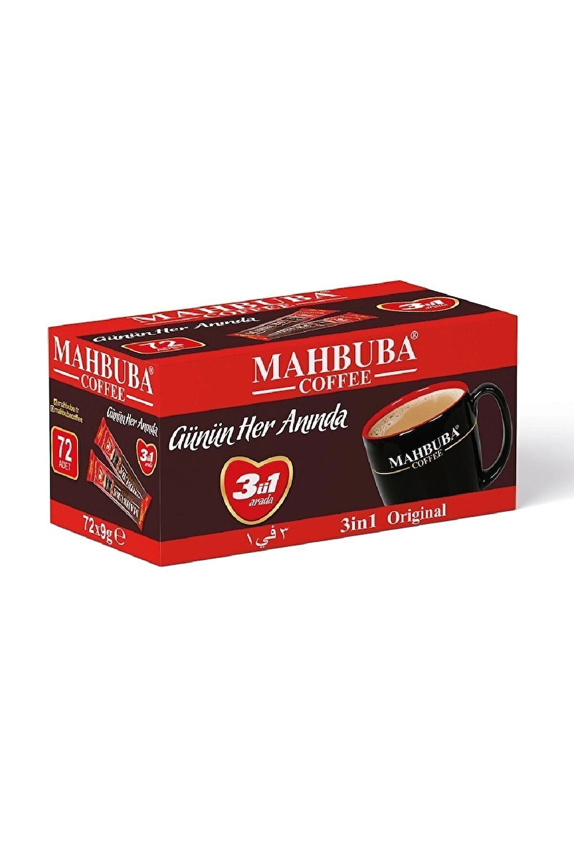 Mahbuba 3ü1 Arada 72x9gr Mini Küçük Boy Ikramlık Otobüs Hazır Kahve Kutu