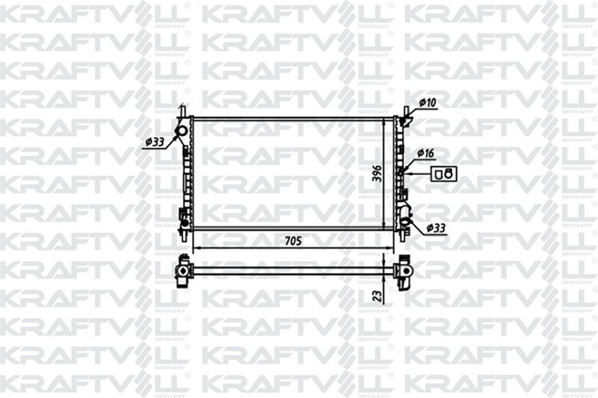 Ford Motor Su Radyatoru Connect 1,8tdci 75ps / 90ps / 110ps 02 /> Klimalı (2 Sira Al+pl) (705*396*23) - Kraftvoll 08040084