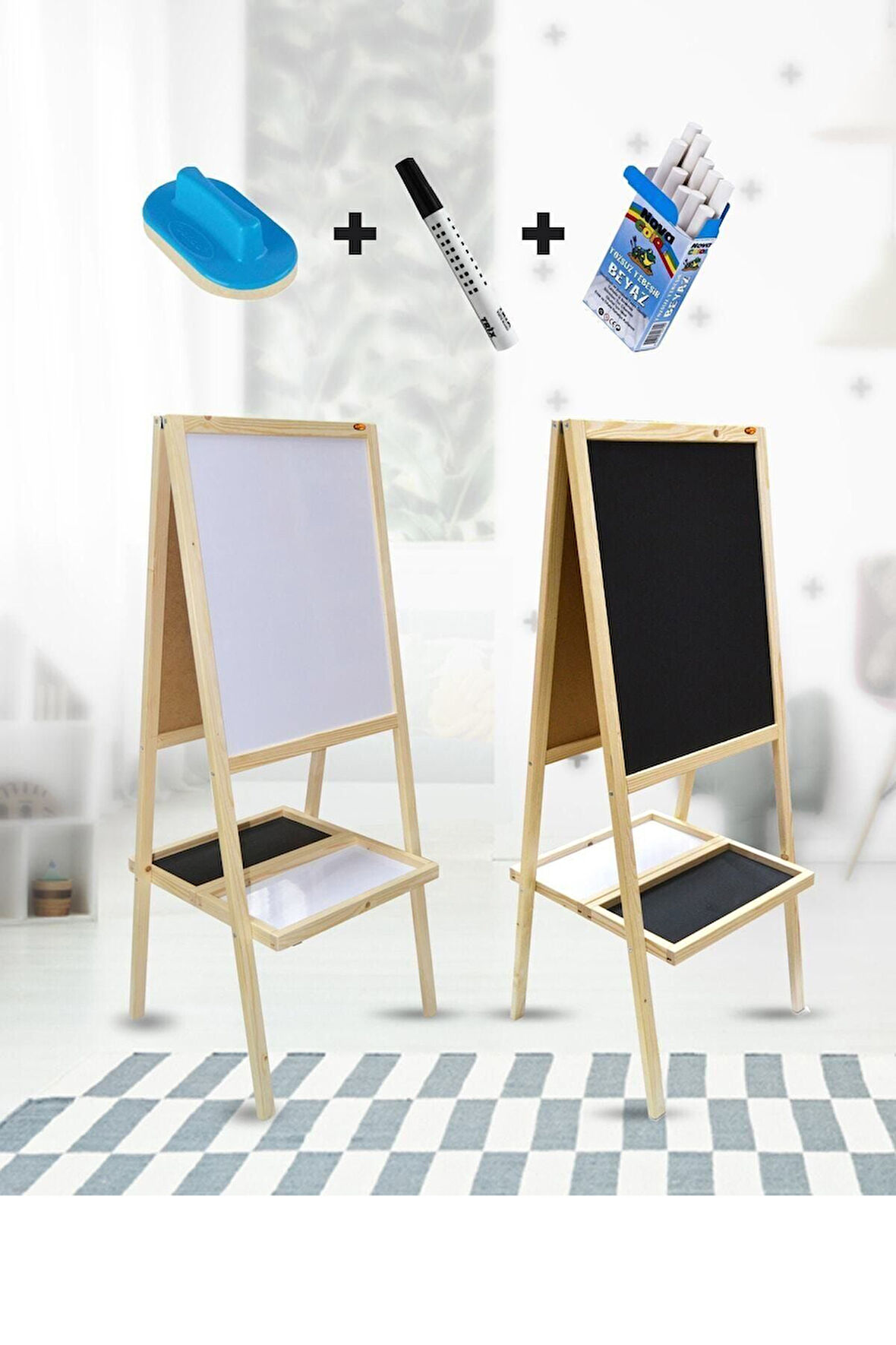 35*50  ÖĞRENCİ TİPİ AHŞAP AYAKLI ÇATI SİYAH-BEYAZ