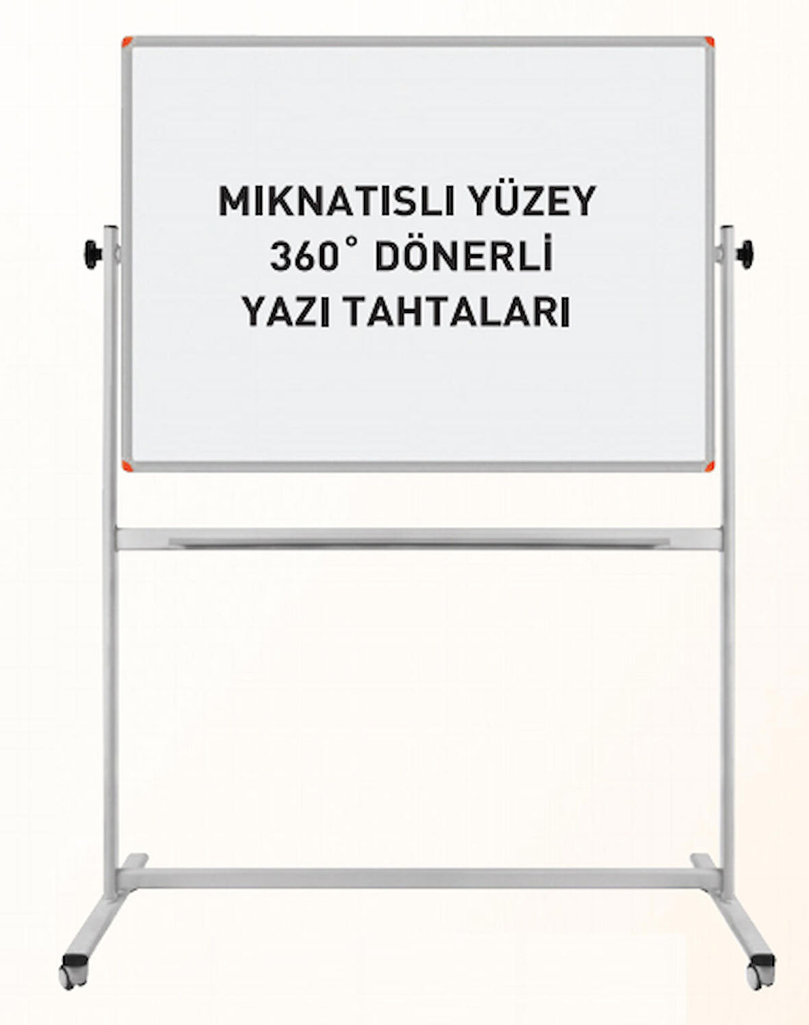 Panda Mıknatıslı Yüzey 360° Dönerli Tekerlekli Yazı Tahtası PAN 570 Beyaz 90x120