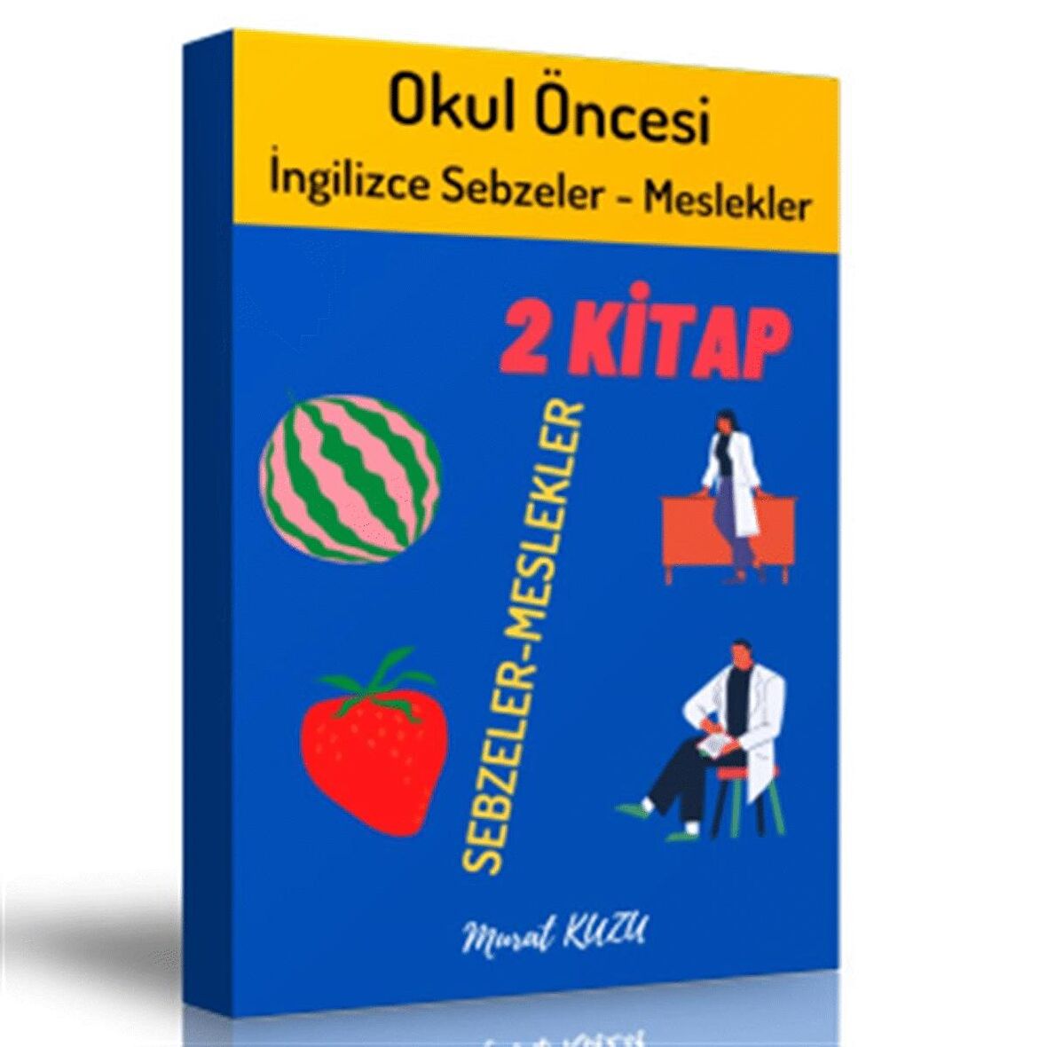 İngilizce Sebzeler ve Meslekler Boyama Kitap Seti
