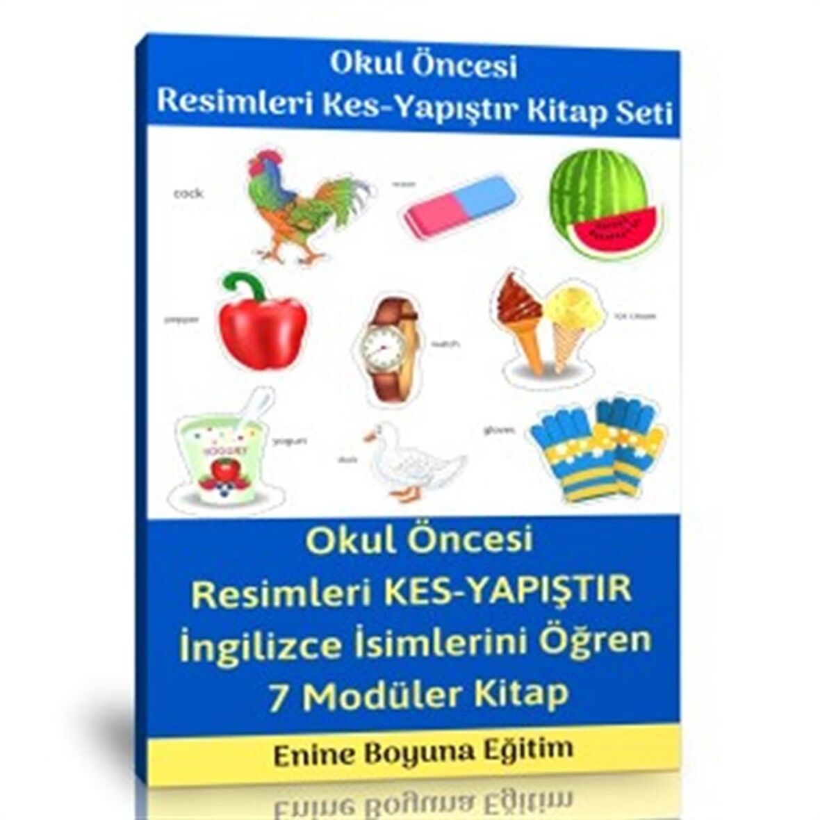 Okul Öncesi Resimleri Kes-Yapıştır Etkinlik Kitap Seti