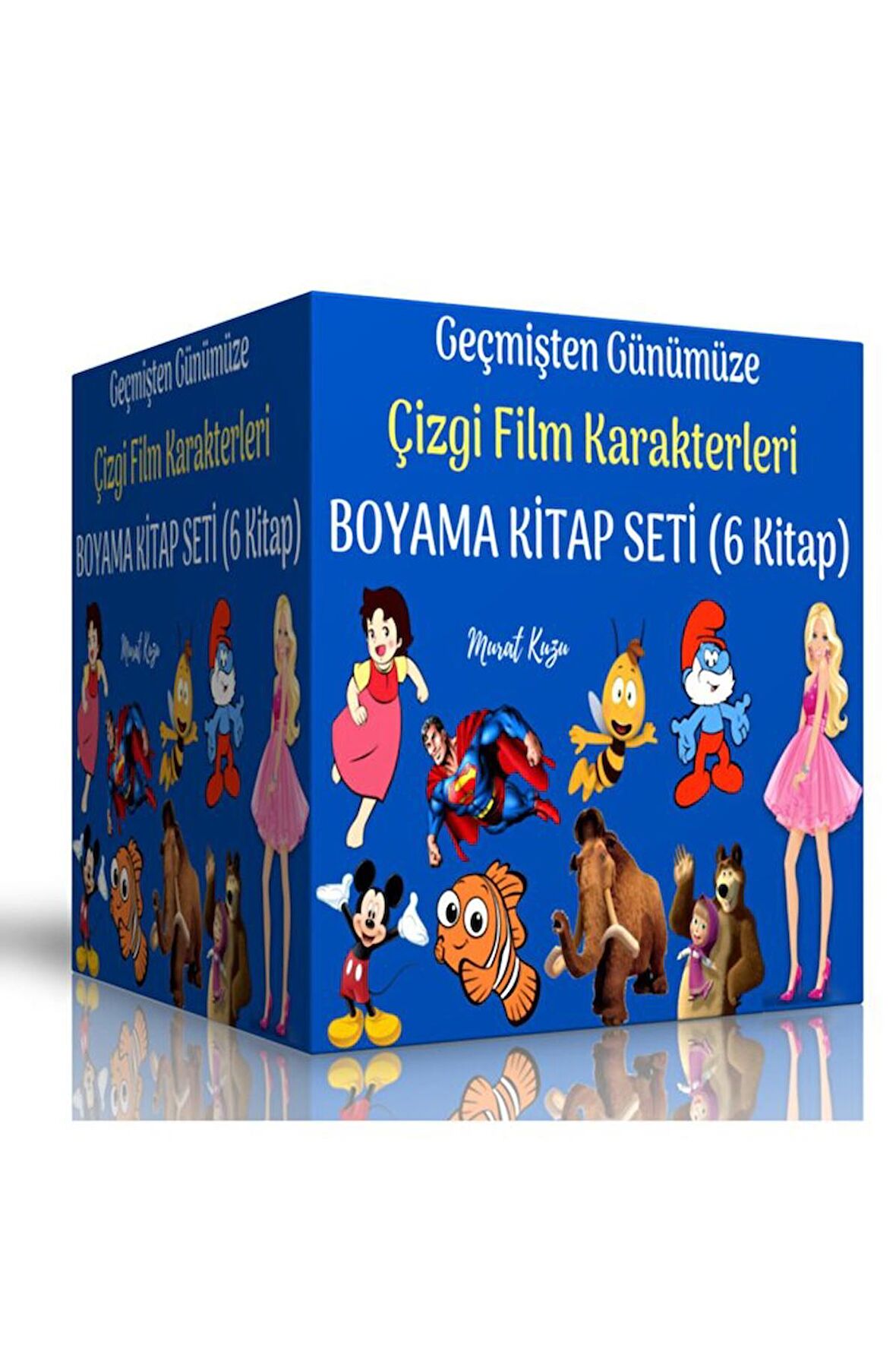 Geçmişten Günümüze Çizgi Film Karakterleri Boyama Kitap Seti (6 Kitap)