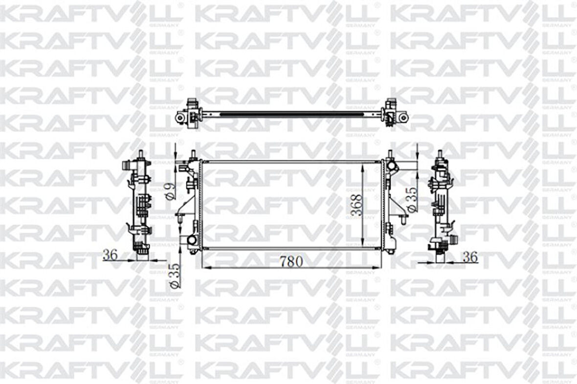 Fiat Motor Su Radyatoru Boxer III Jumper III Ducato III 2006> Klimalı (780*368*34) Brazıng - Kraftvoll 08040085
