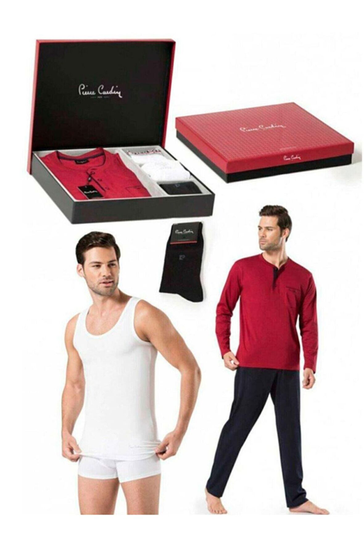 Erkek Bordo Damat Çeyizlik Pijama Seti 2000