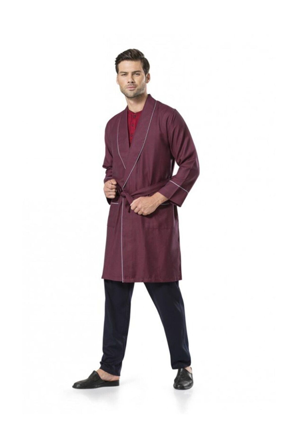 Erkek Damat Çeyizlik 5li Penye Robdöşambr Pijama Takımı