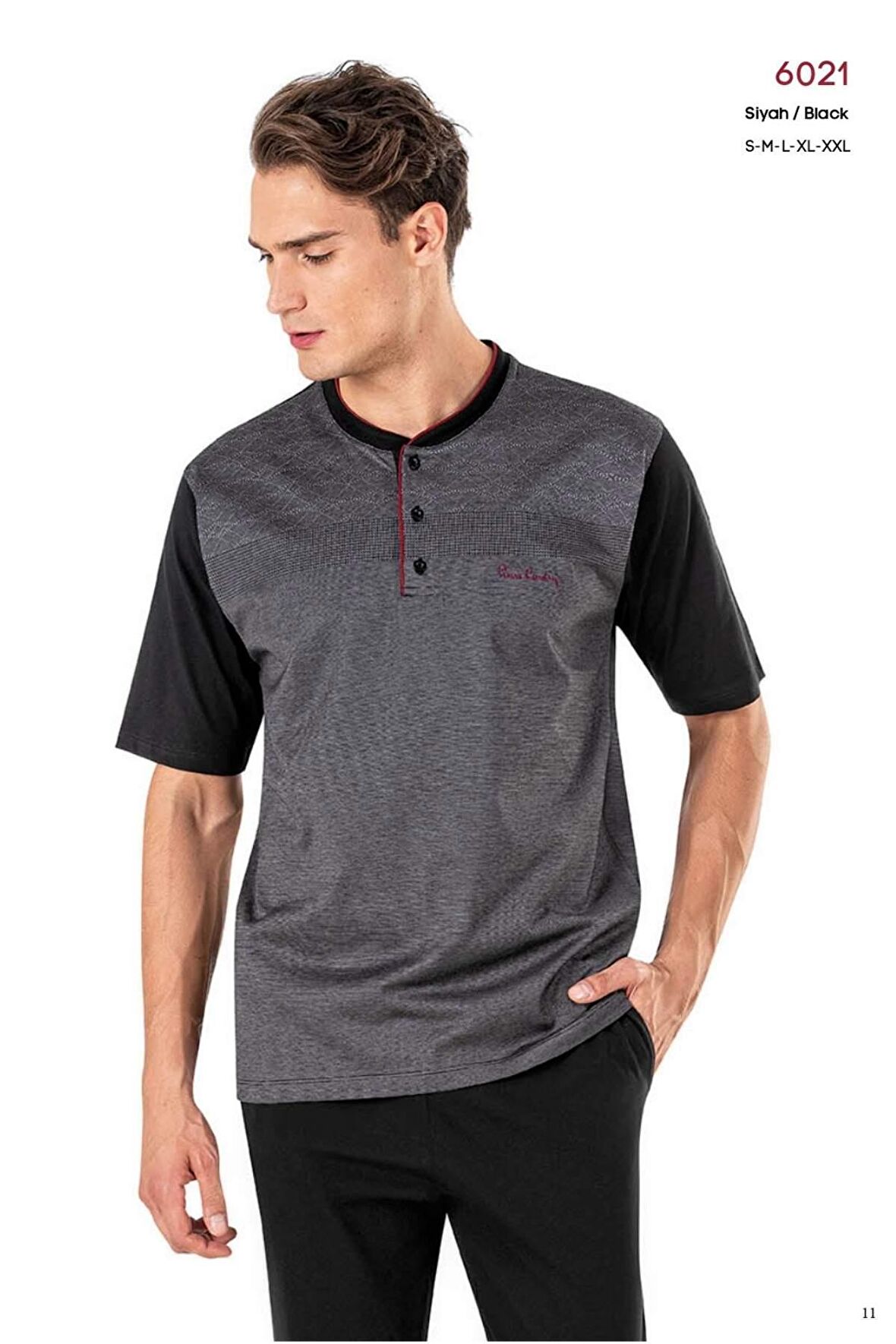 Pierre Cardin Erkek Kısa Kol 3'Lü Pijama Takımı 6021