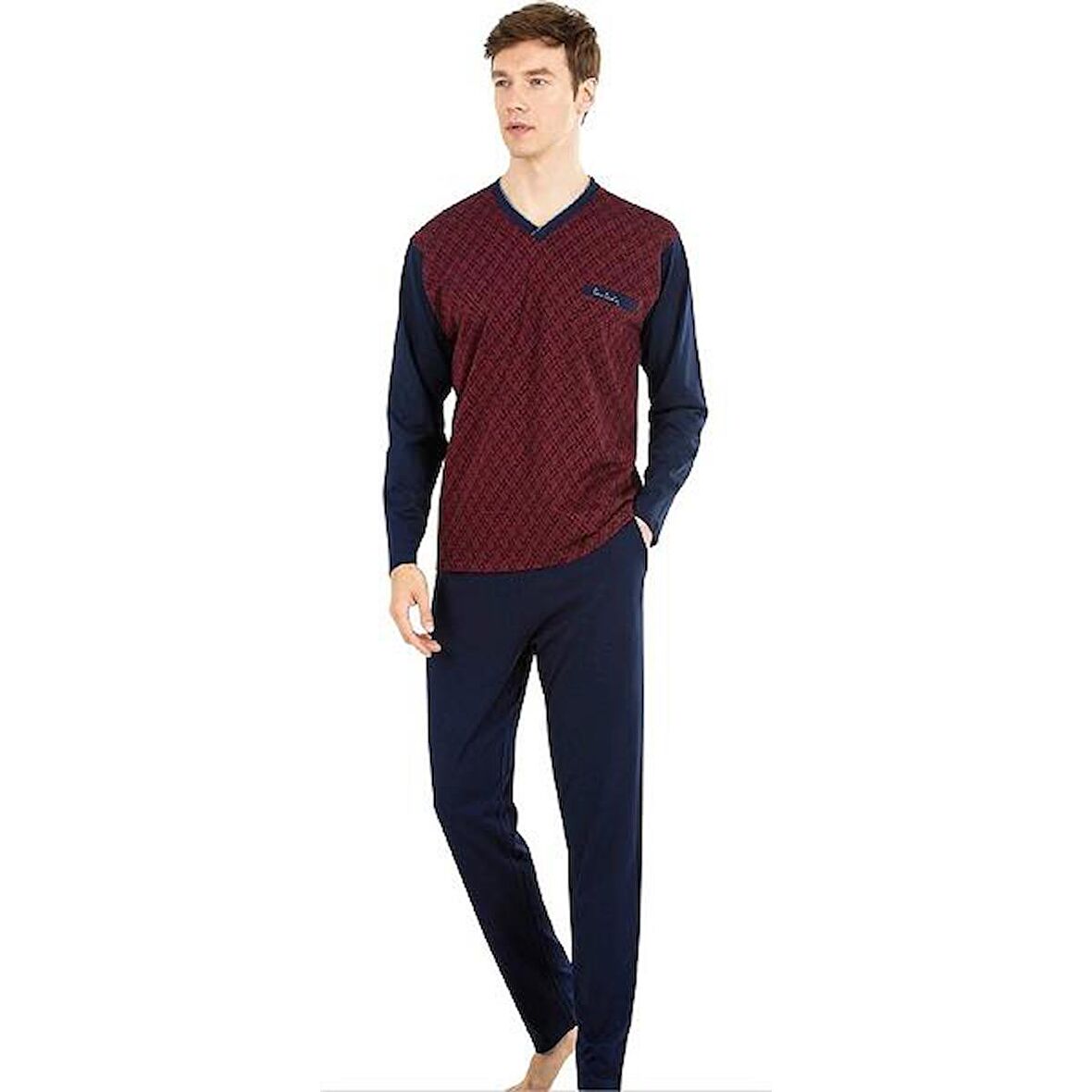 PİERRE CARDİN 6023 ERKEK JAKARLI PİJAMA TAKIMI