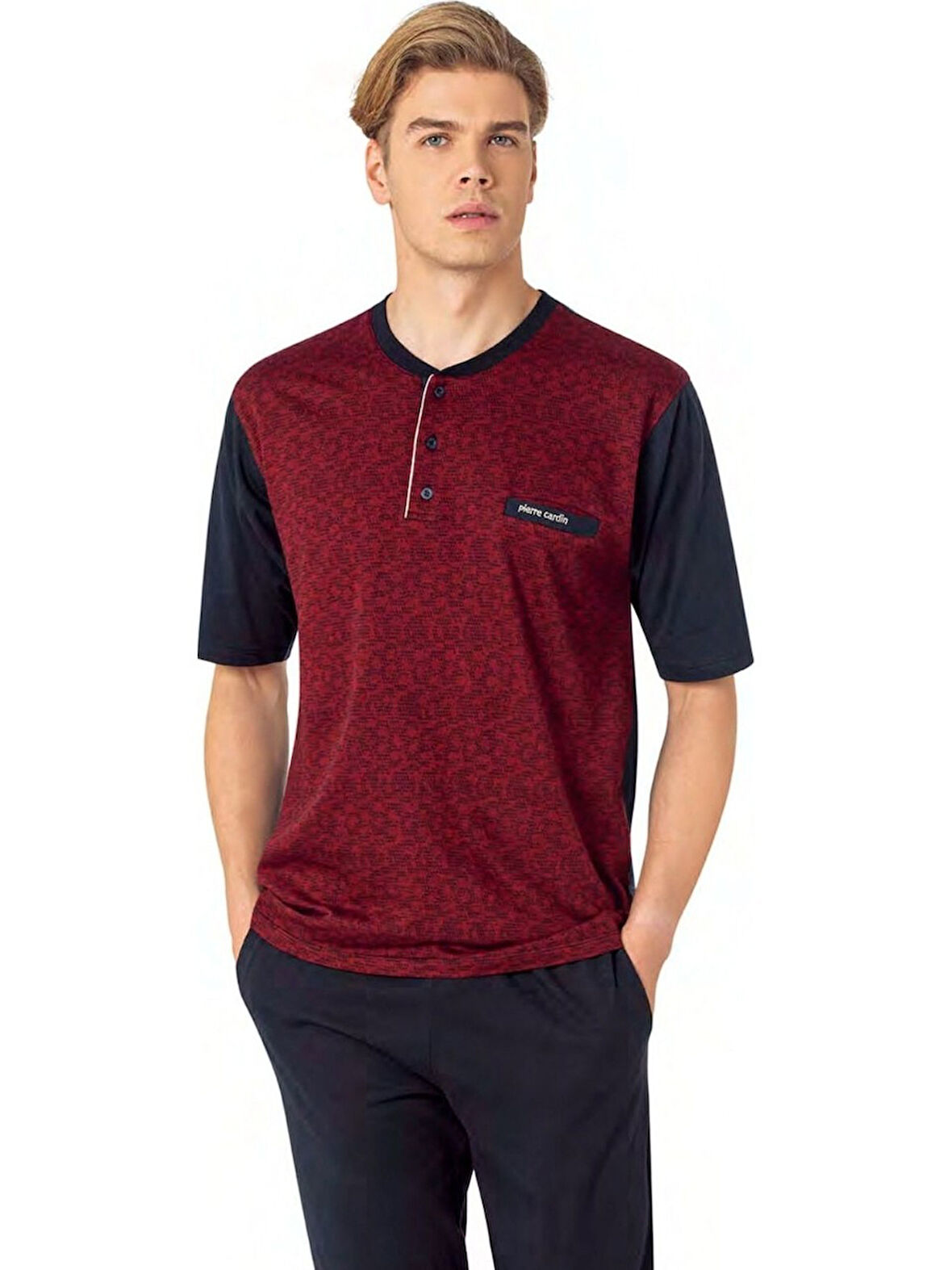 Pierre Cardin 6088 Erkek  Üçlü Kısa Kollu Şortlu Pijama Takımı