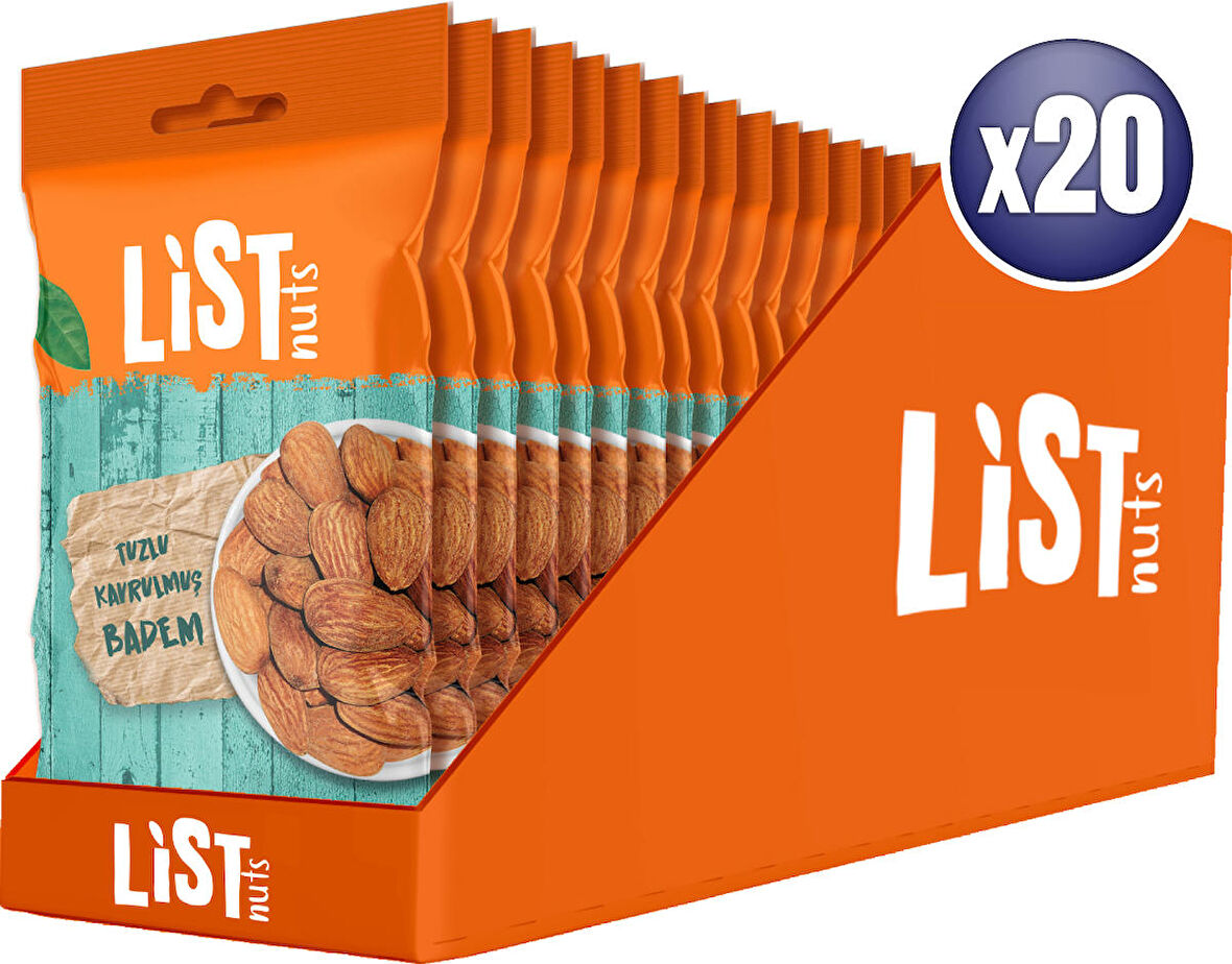List Nuts Tuzlu Kavrulmuş Badem 20 x 40 g