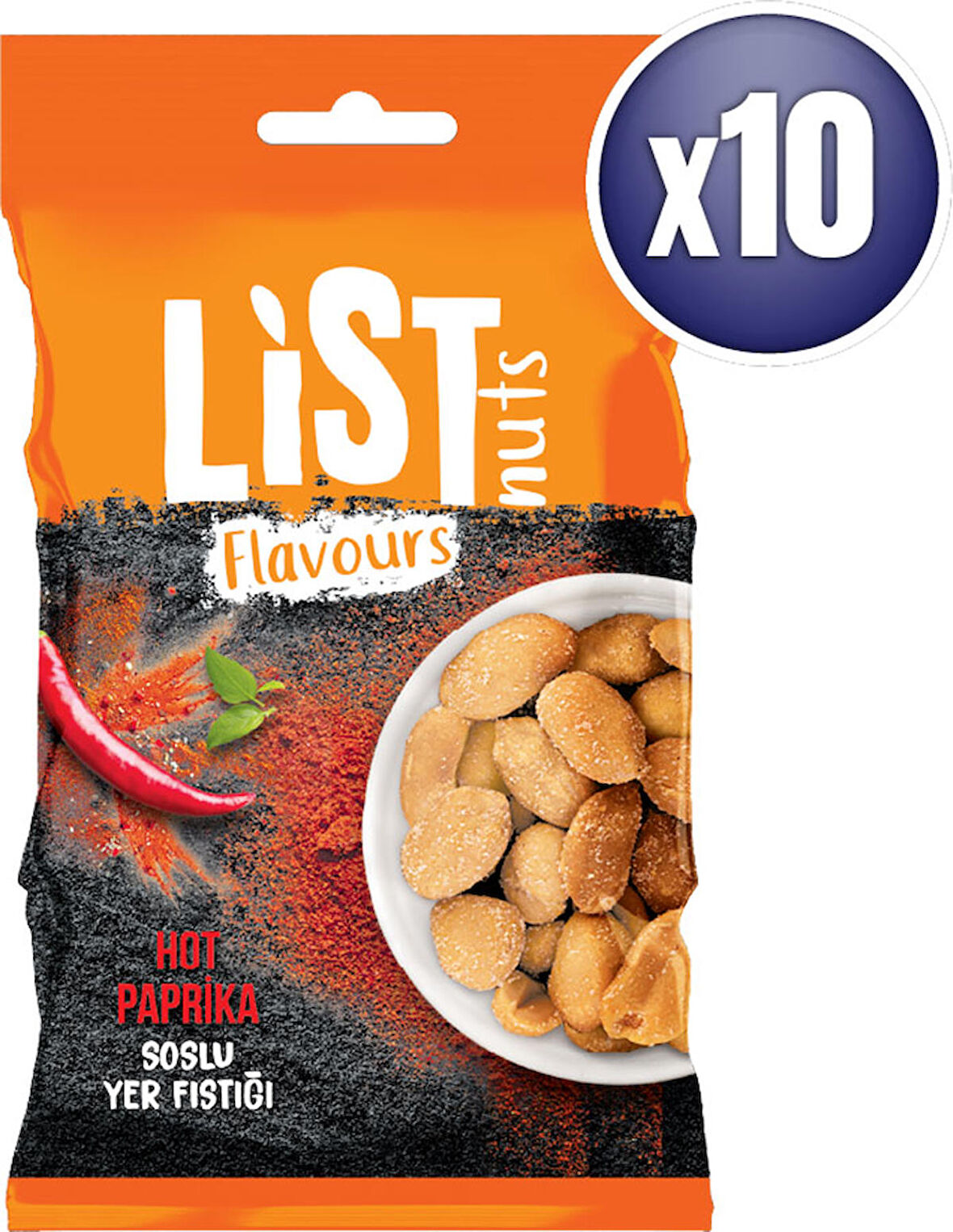 List Flavours Hot Paprika Soslu Yer Fıstığı 10 x 30 g