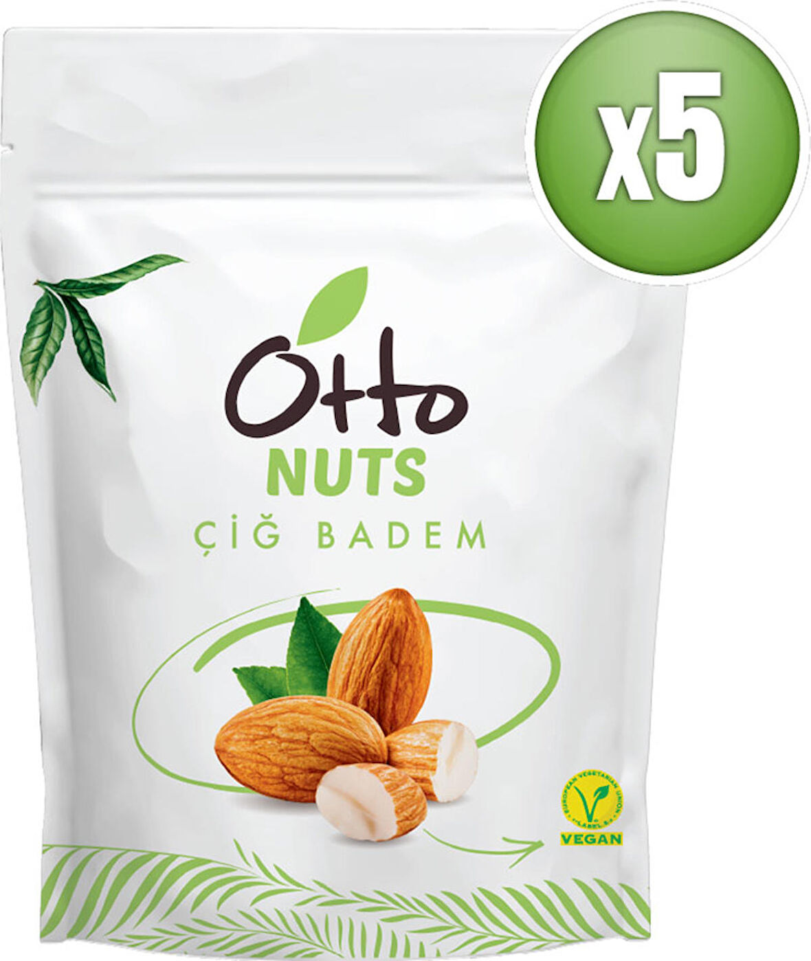 Otto Nuts Vegan Çiğ Badem 5 x 150 g