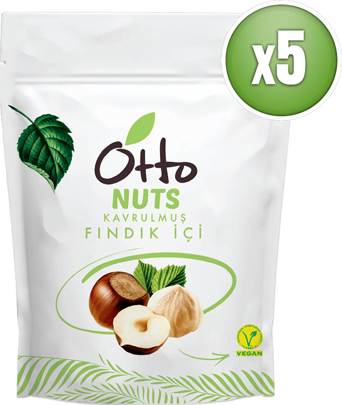 Otto Nuts Vegan Kavrulmuş Fındık İçi 5 x 150 g