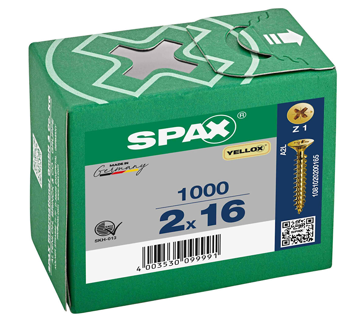 Spax Sunta Vidası 2.0X16 Sarı Kaplama (1Pk:1000 Adet)