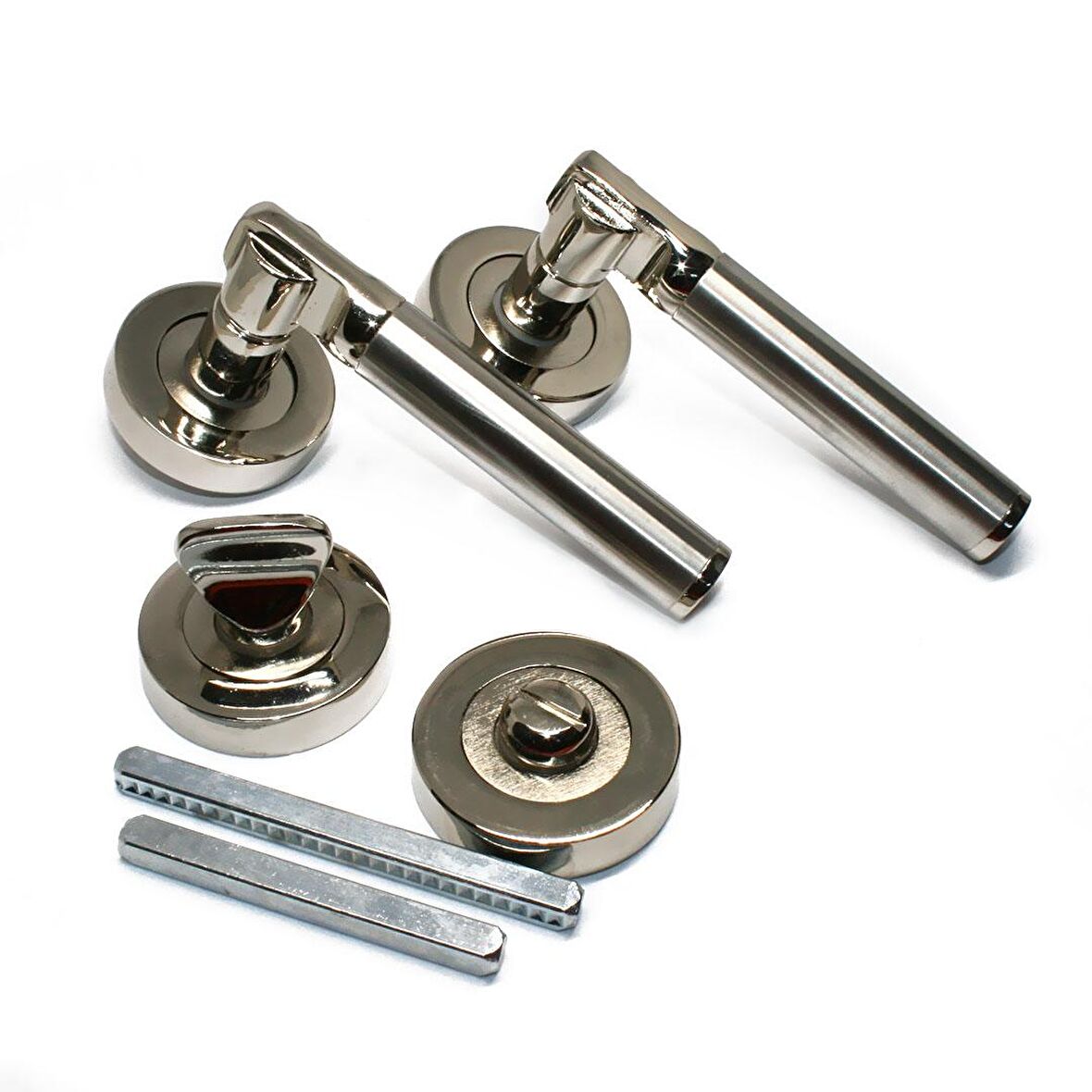 Tiviti Kapı Kolu Şahin Oda Yuvarlak Rozet Nikel Saten