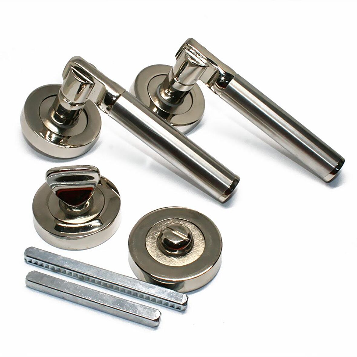 Tiviti Kapı Kolu Şahin Wc Yuvarlak Rozet Nikel Saten