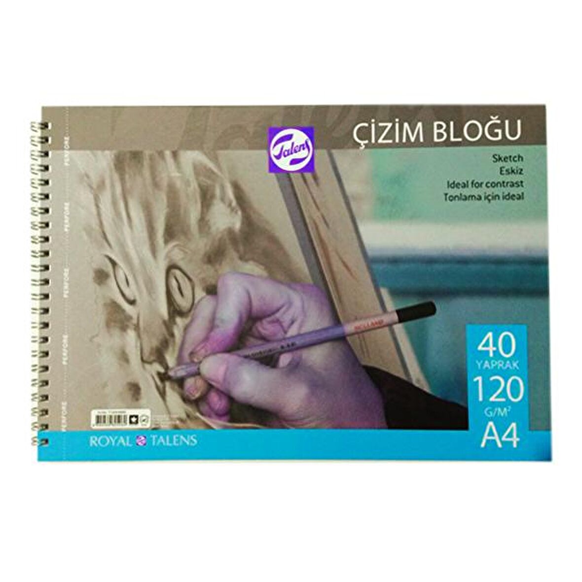 Talens Çizim Bloğu Spiralli 120g A4 40 Yaprak