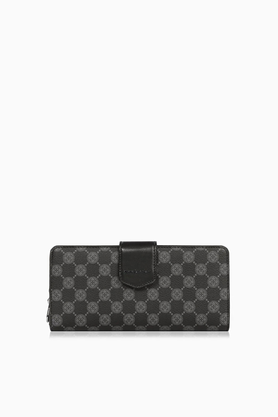Cengiz Pakel Monogram Kadın Büyük Boy Mıknatıslı Cüzdan/Portföy – 65104P - Siyah