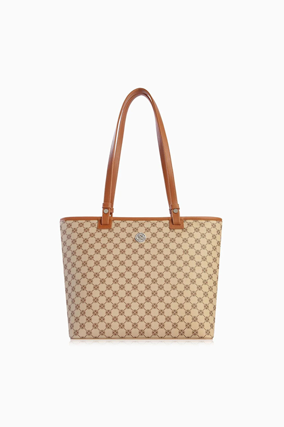 Cengiz Pakel Monogram Kadın El – Omuz Çantası - 7602 - Vizon/Taba