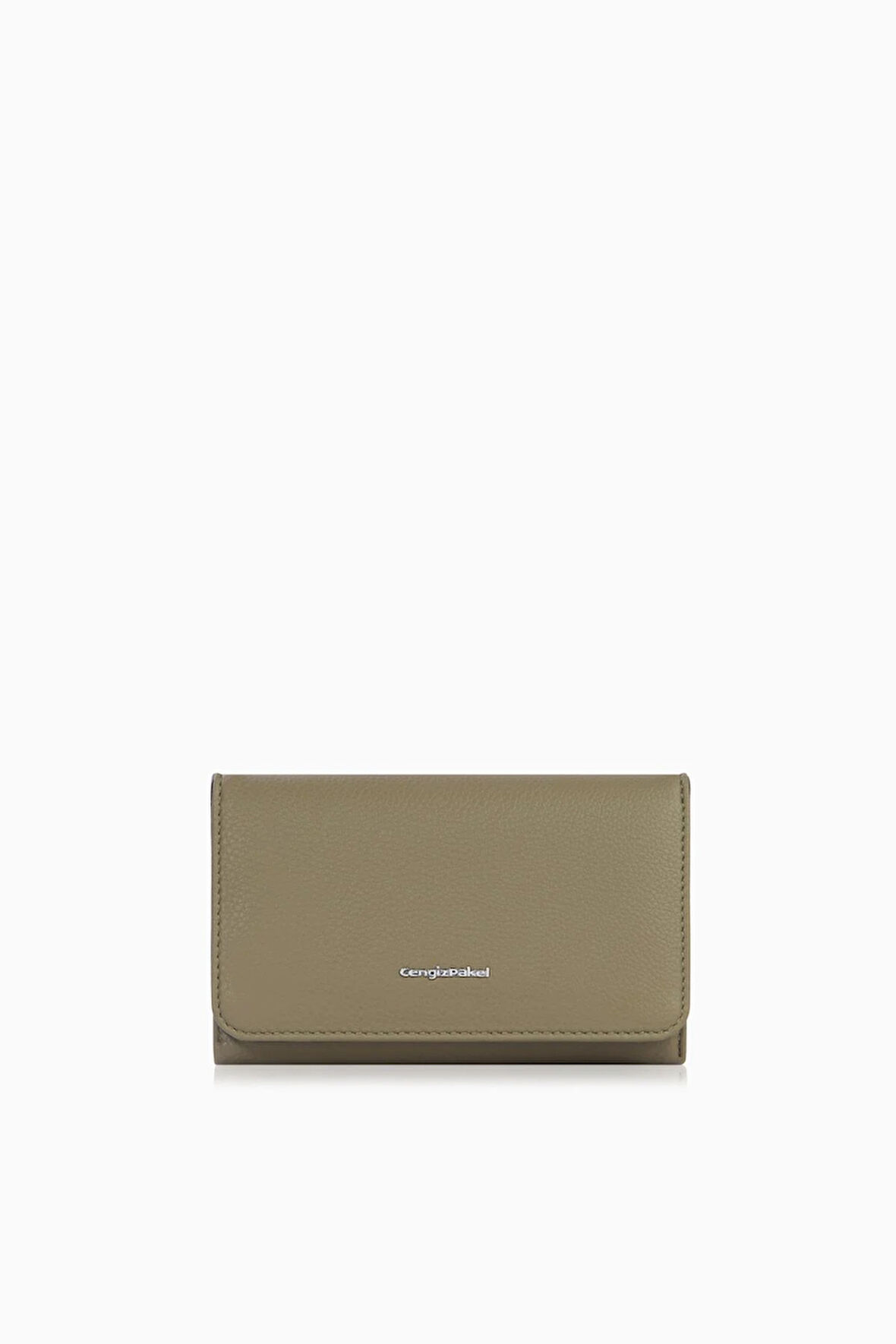 Cengiz Pakel Orta Boy Mıknatıslı Kadın Cüzdan/Portföy – 65296 - Haki/Siyah