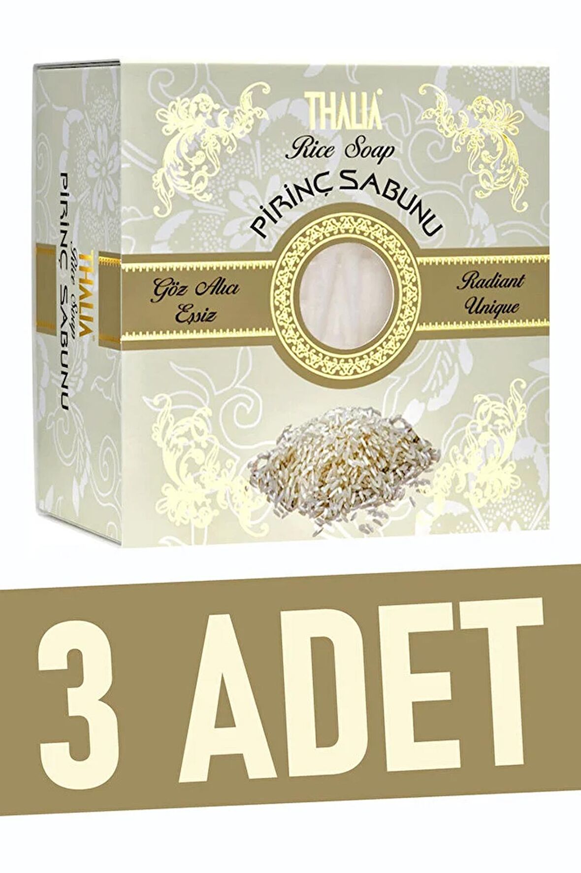 Doğal Pirinç Proteinli Sabun 150 gr (3 Adet)