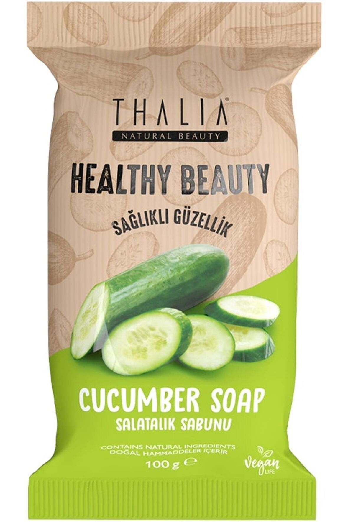 Thalia Tazeleyici Etkili Healthy&Beauty Salatalık Özlü Doğal Katı Sabun - 100 gr