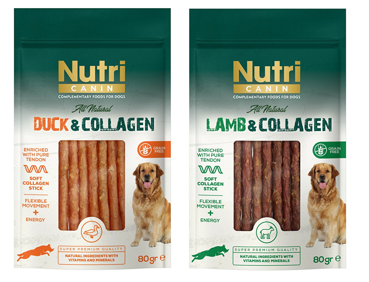 Nutri Canin 2 Çeşit Karma Kolajenli Tahılsız Köpek Et Ödülü 80 Gr. X 2 Adet