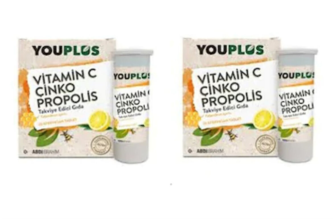 You plus Vitamin C Çinko Propolis 20 Efervesan Tabletx2