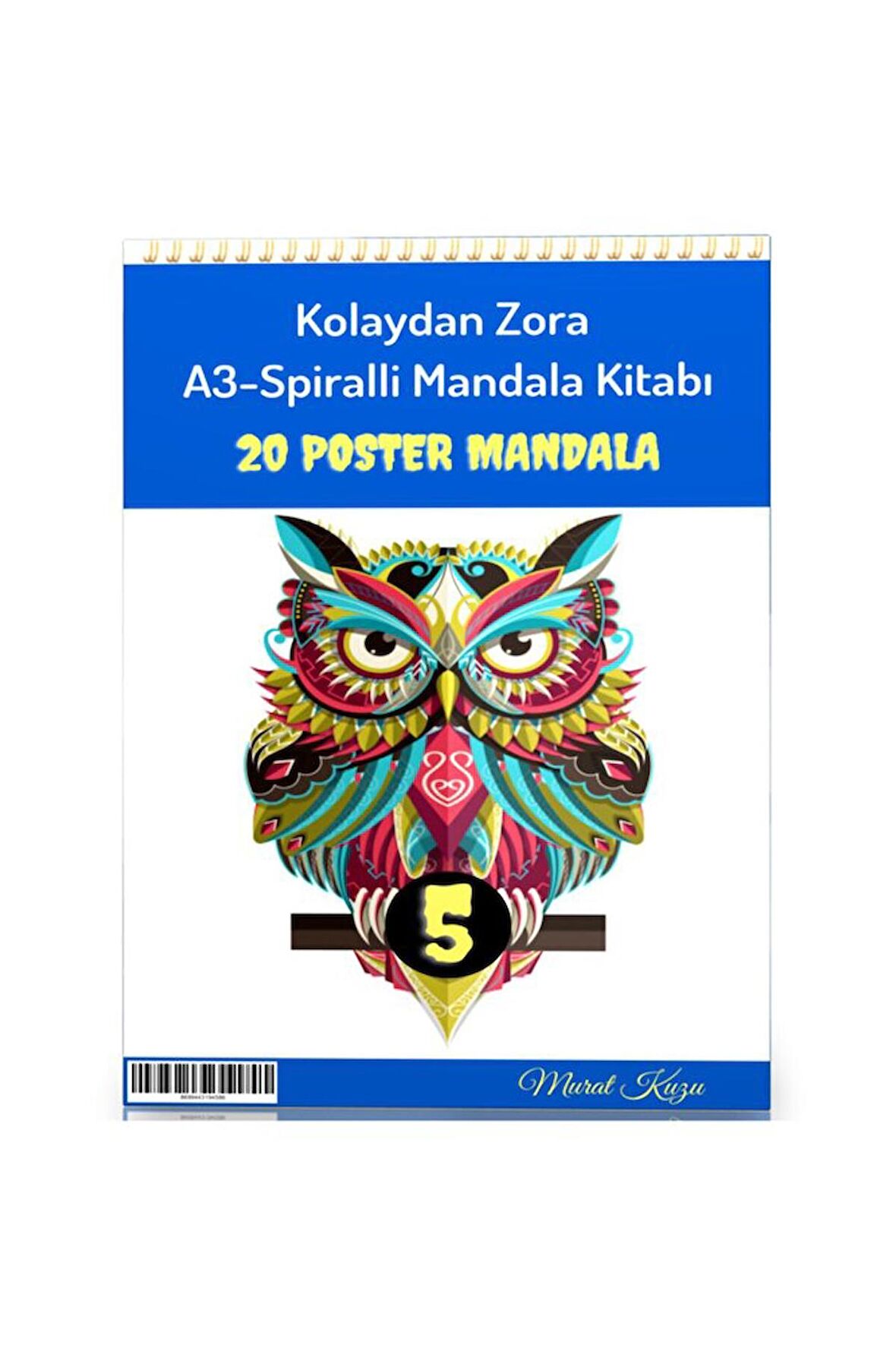 A-3 Spiralli Kolaydan Zora Mandala Kitabı-5 (20 Poster Mandala)