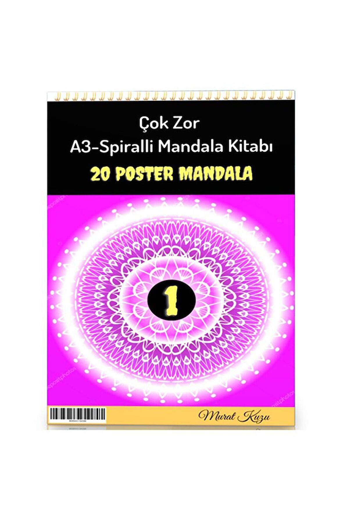 A 3 Spiralli Çok Zor Mandala Kitabı 1 20 Poster Mandala