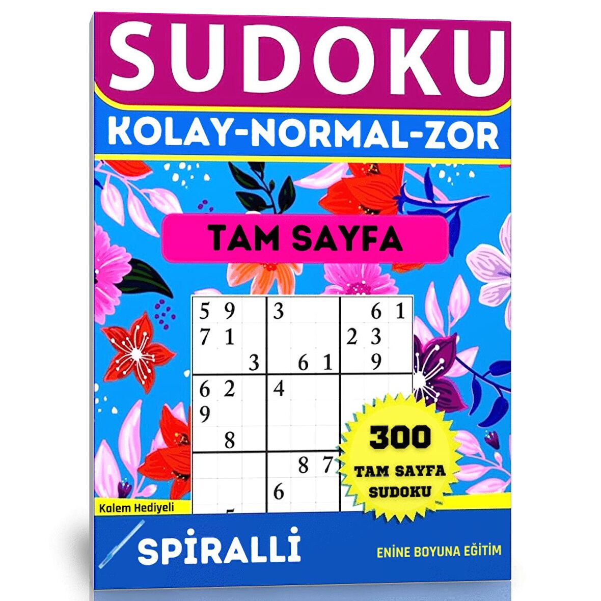 Sudoku Tam Sayfa Kolay-Normal-Zor (300 Süper Sudoku Kalem Hediyeli)