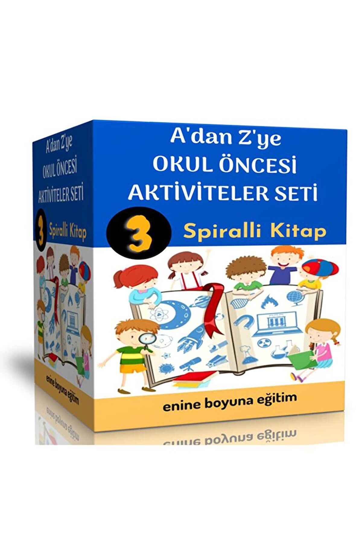 Enine Boyuna Adan Zye Okul Öncesi Aktiviteler Seti 3 Spiralli Kitap