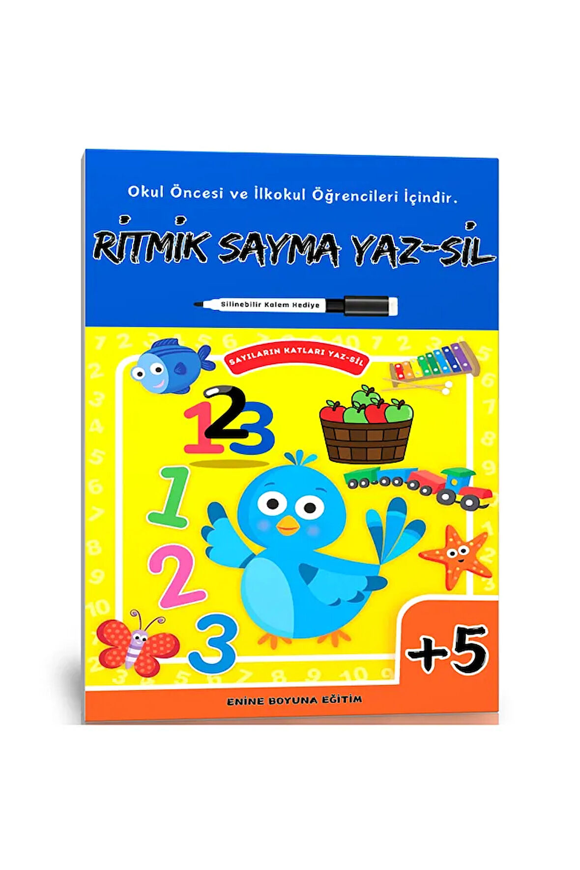 Ritmik Sayma YAZ-SİL Kitabı (Okul Öncesi ve İlkokul Öğrencileri İçin)