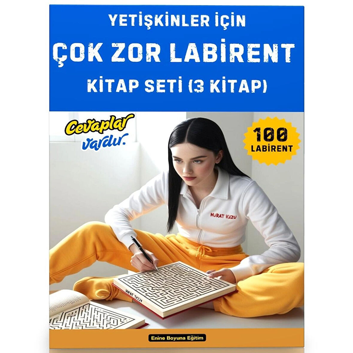 Yetişkinler İçin ÇOK ZOR Labirent Bulmaca Kitap Seti (3 Kitap 100 Labirent Cevaplarıyla)