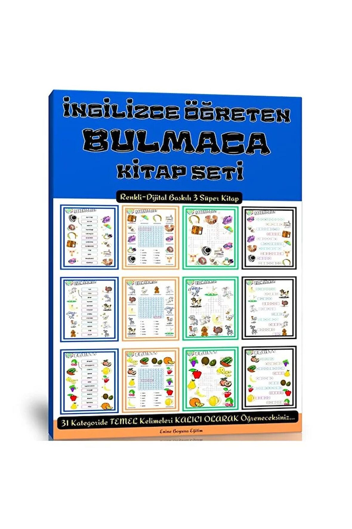 İngilizce Öğreten Bulmaca Kitabı (3 Kitaplık Süper Set)