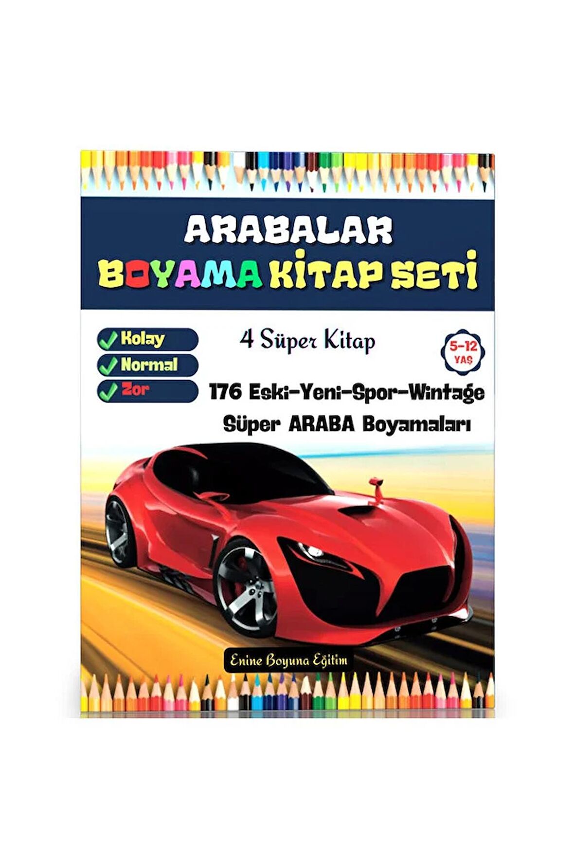 Çocuklar İçin Arabalar BOYAMA Kitap Seti (4 Kitap)