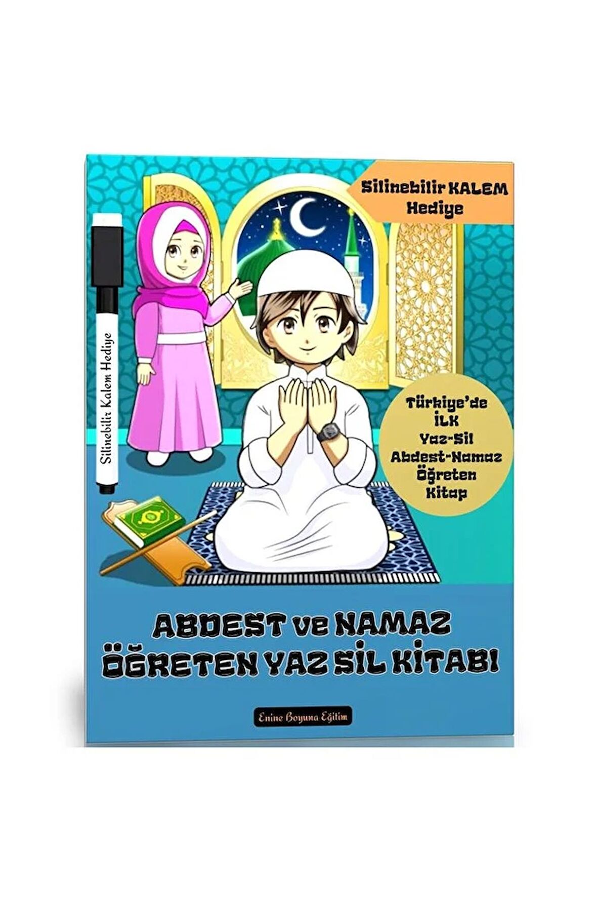 Abdest ve Namaz Öğreten YAZ Sil Kitabı (Laminasyonla Kaplı)