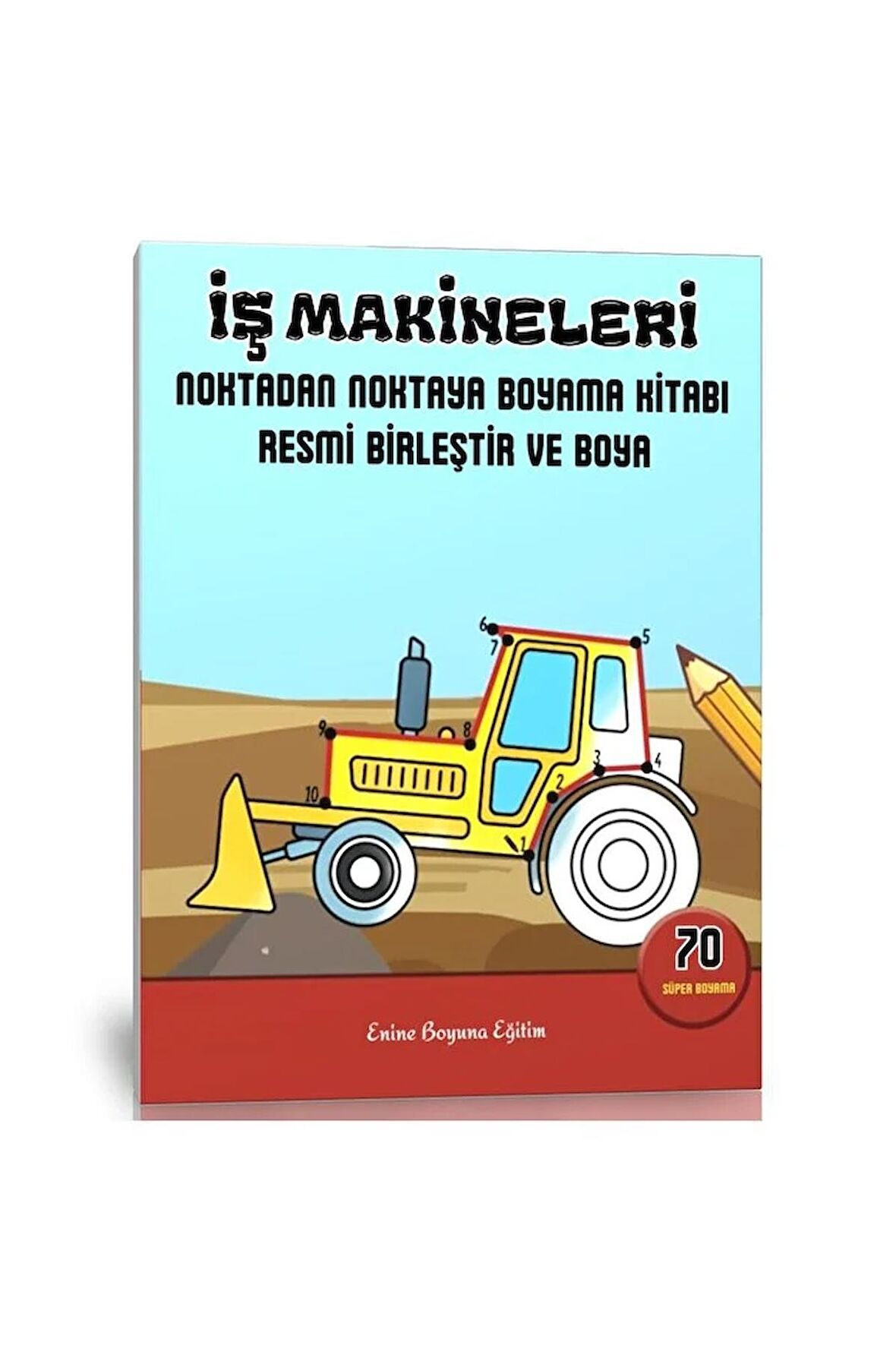 İş Makineleri Noktadan Noktaya Boyama Kitabı (70 Boyama)