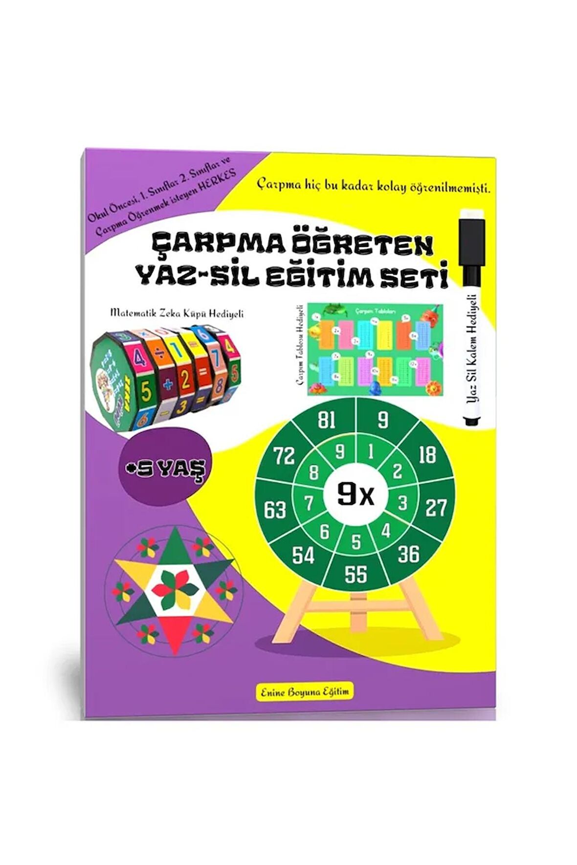 Çarpma Öğreten YAZ Sil Eğitim Seti (Hediyeli)