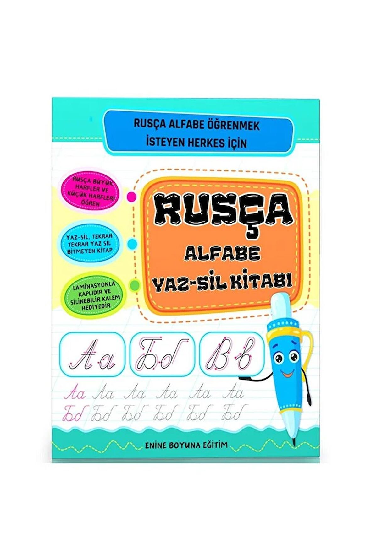 Rusça Alfabe Yaz-Sil Kitabı