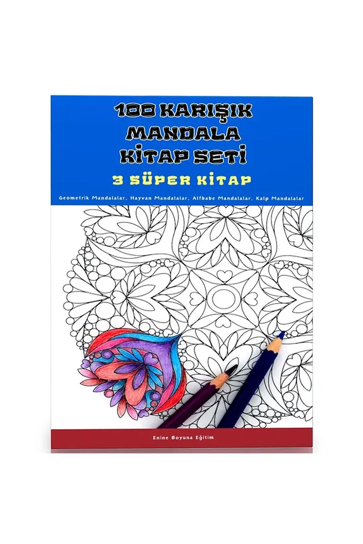 100 Karışık Mandala Kitap Seti (3 Kitap)