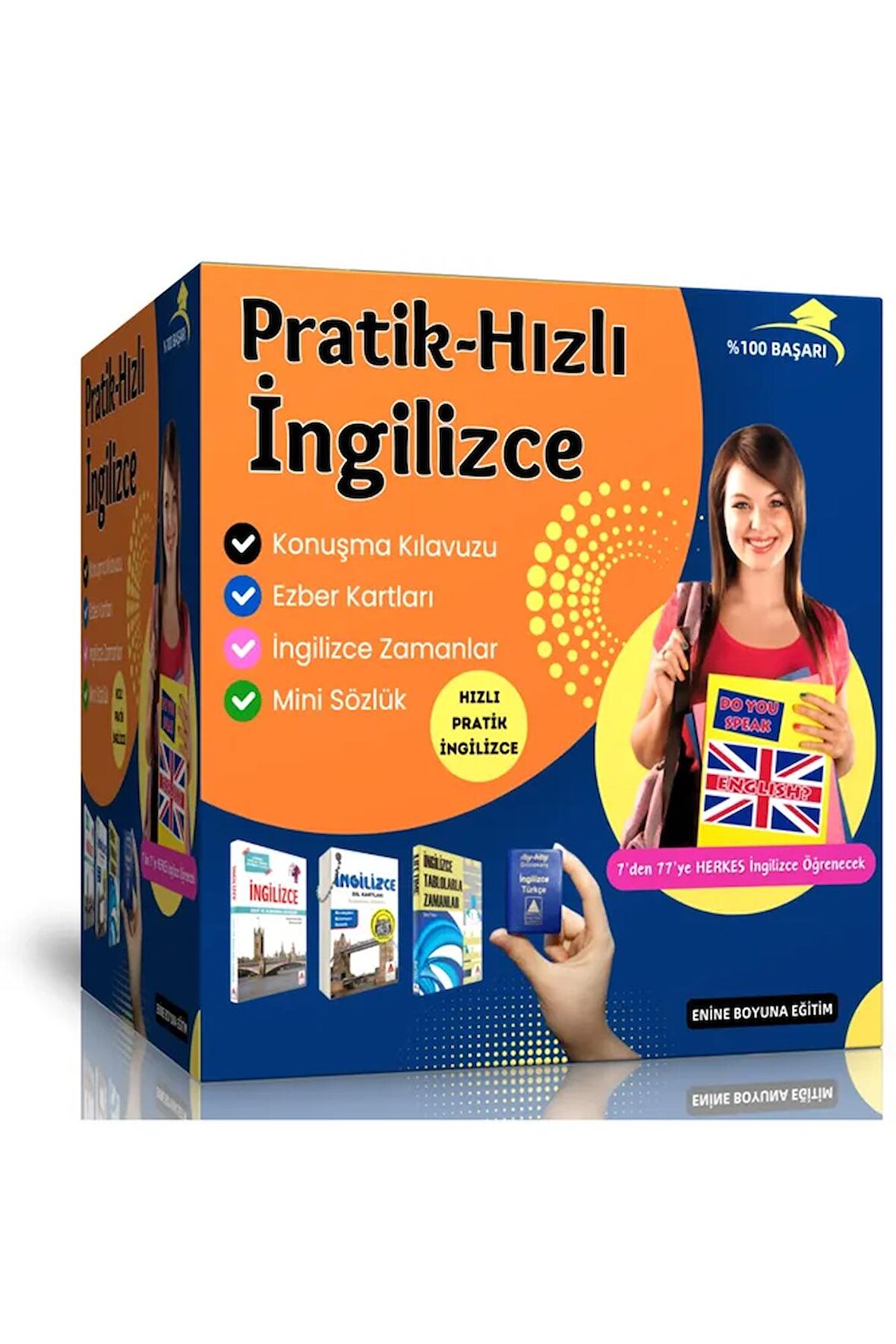 Pratik Hızlı İngilizce Eğitim Seti (4 Kitap)