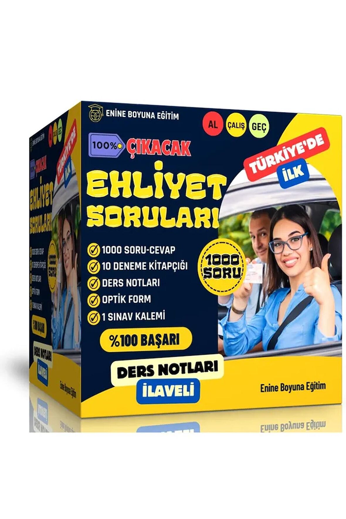 Yüzde Yüz Çıkacak Ehliyet Soruları Seti (1000 Soru + Ders Notları)