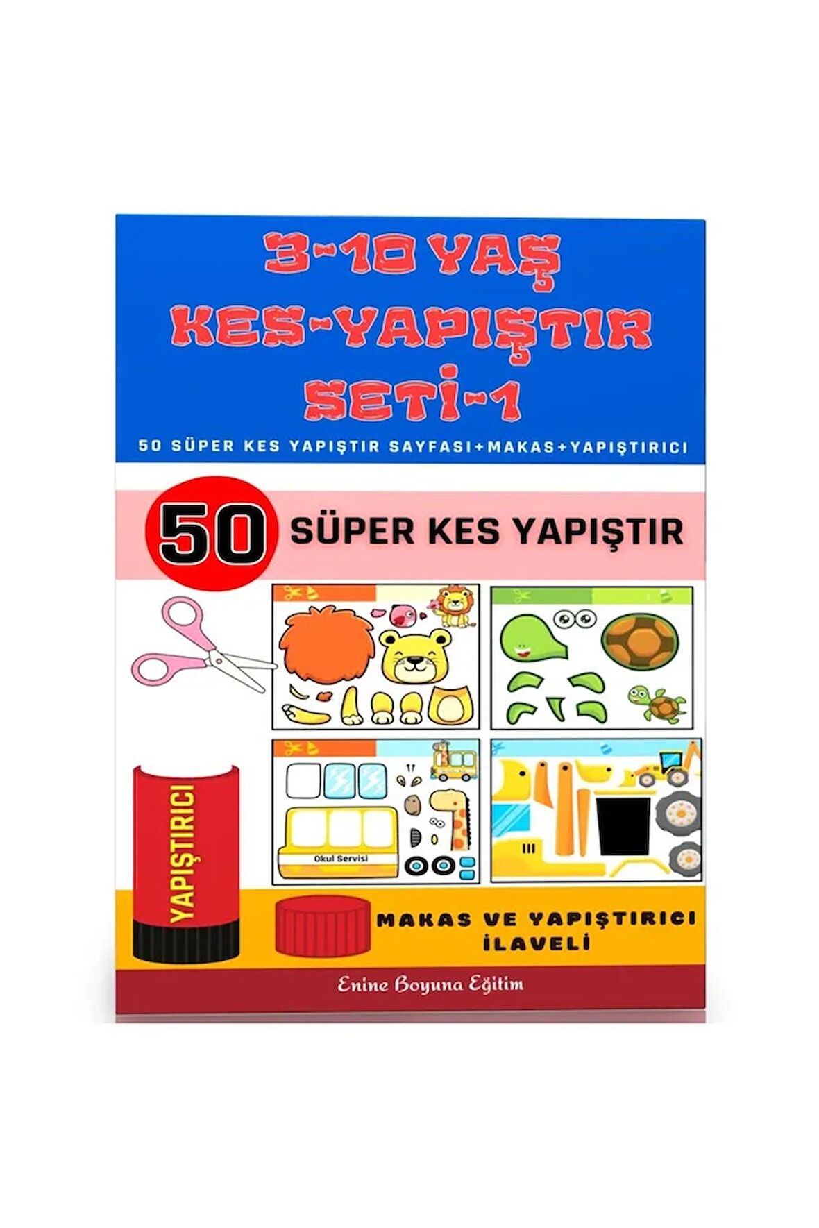 3-10 Yaş KES YAPIŞTIR Seti (50 Tam Sayfa)