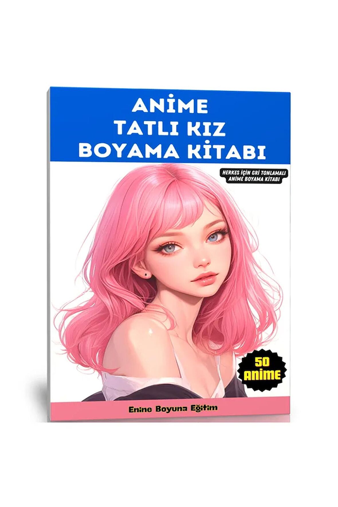 Anime Tatlı Kız Boyama Kitabı (50 Boyama Sayfası)