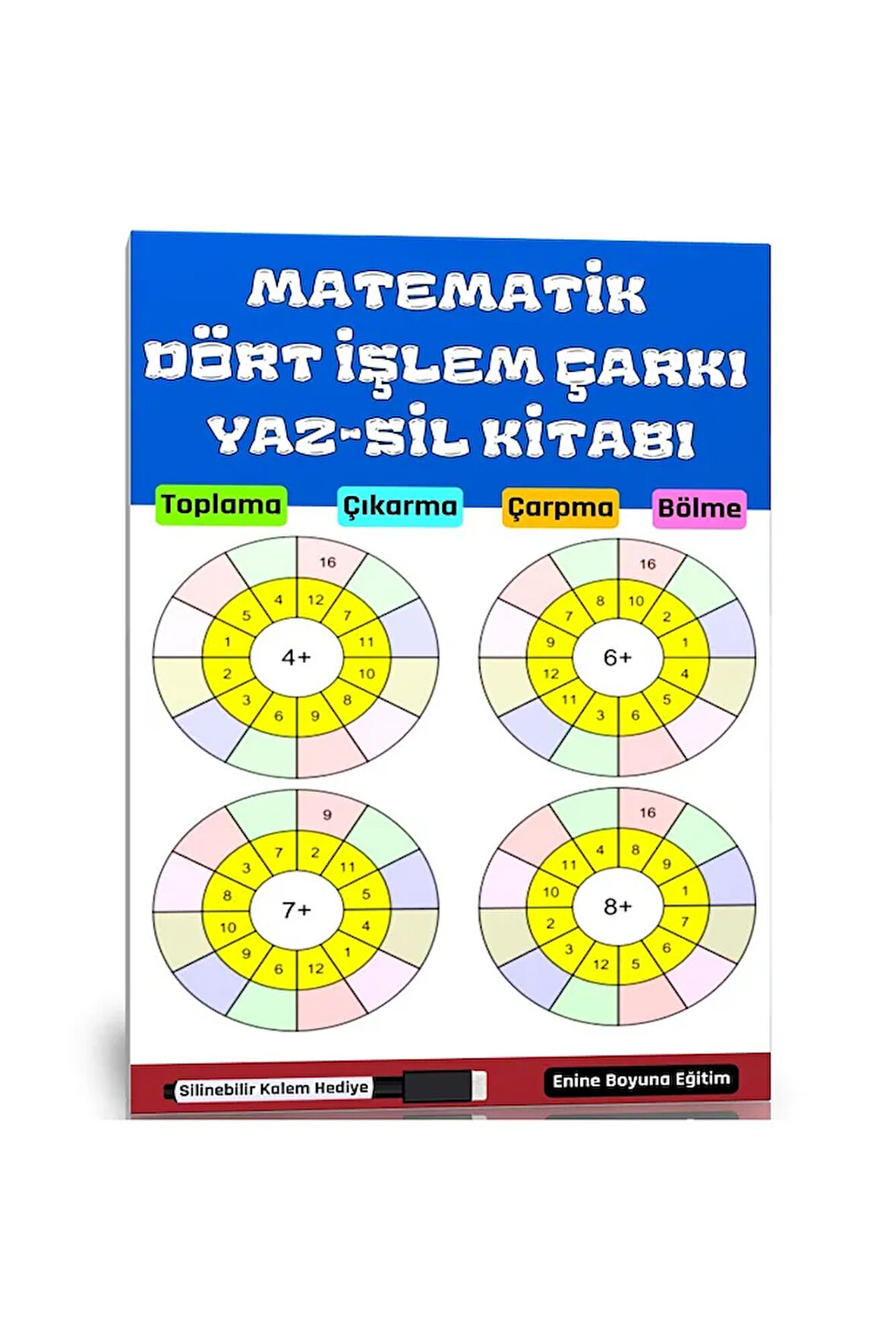Matematik Dört İşlem Çarkı YAZ-SİL Kitabı