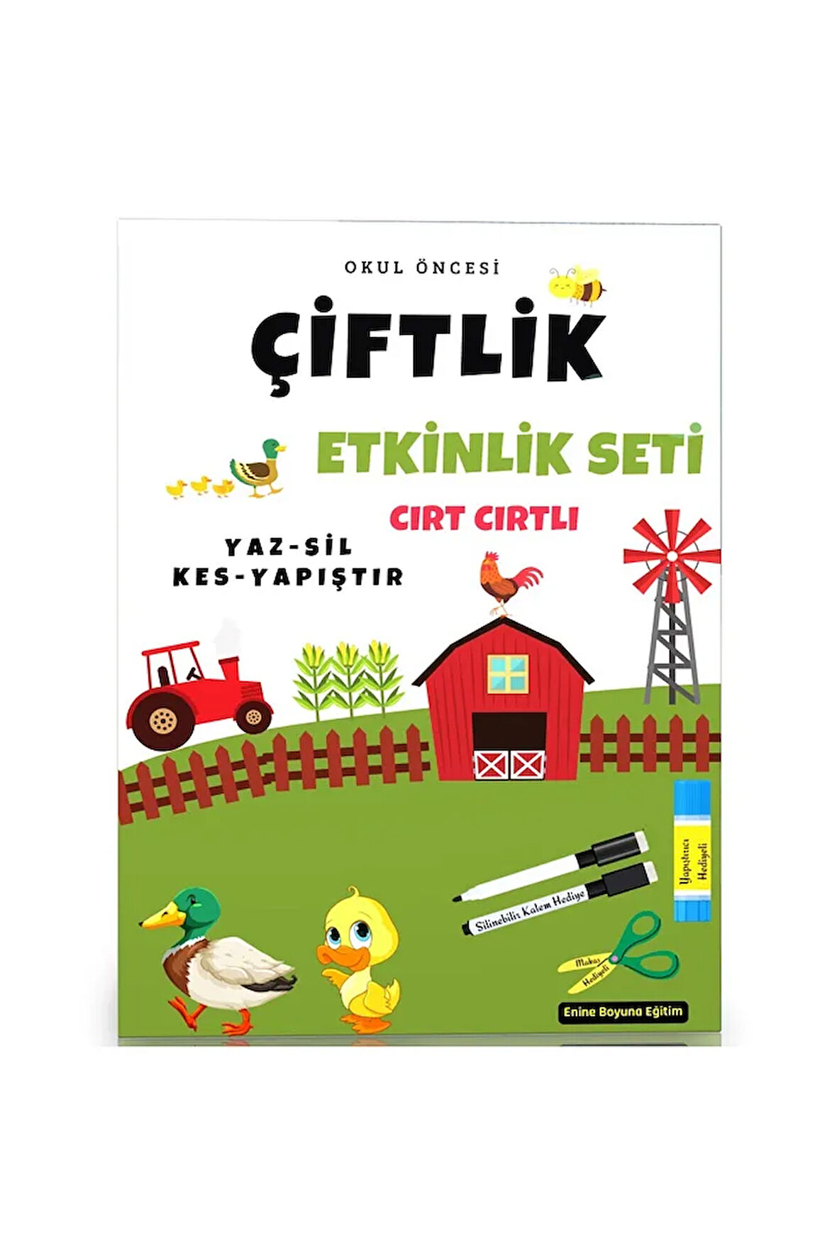 Okul Öncesi Çiftlik Etkinlik Seti (Yaz-Sil ve Cırt Cırtlı)
