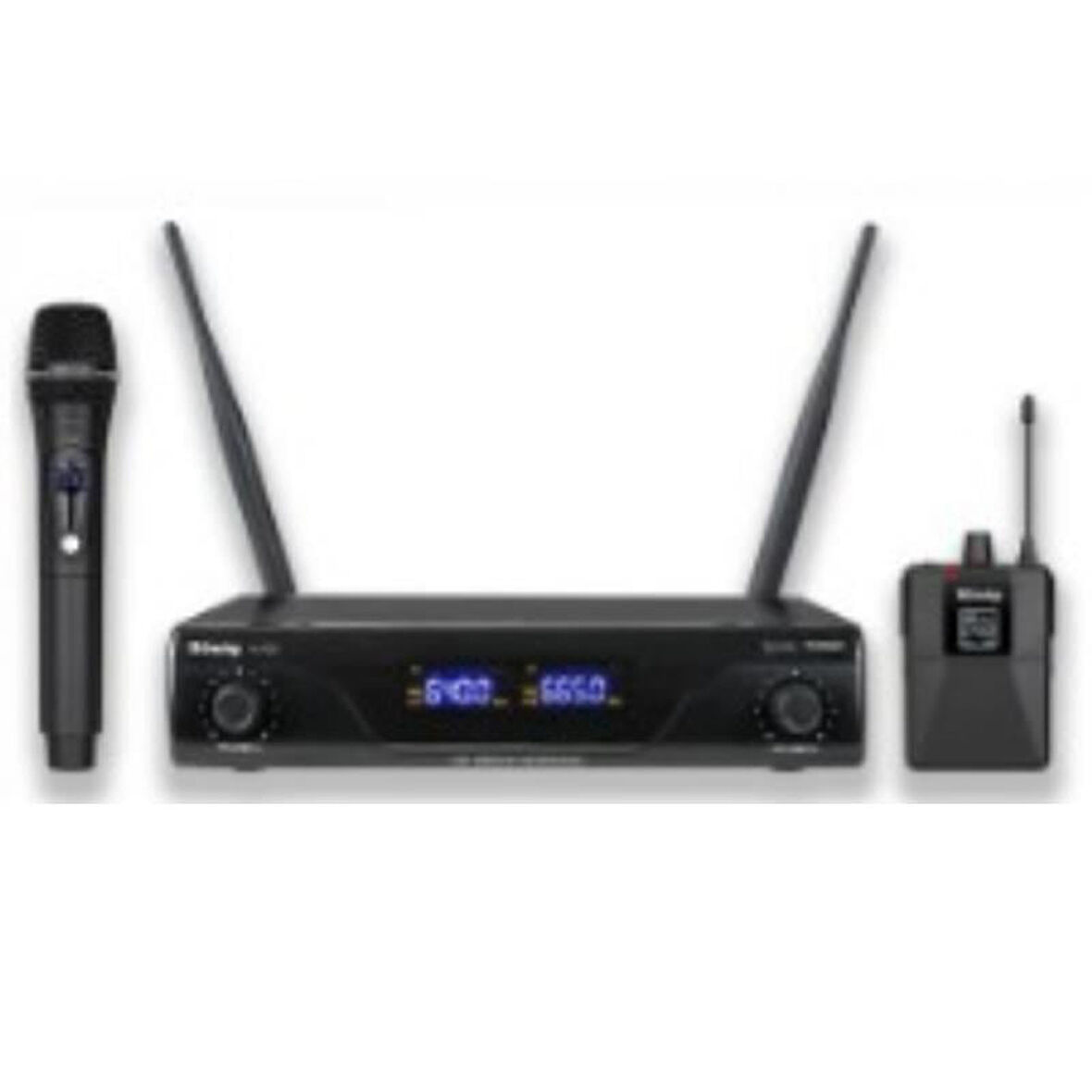 König K-700 E-Y Profesyonel 663-694Mhz 1 El + 1 Yaka 2 Kanal Uhf 2X50 Kablosuz Telsiz Mikrofon