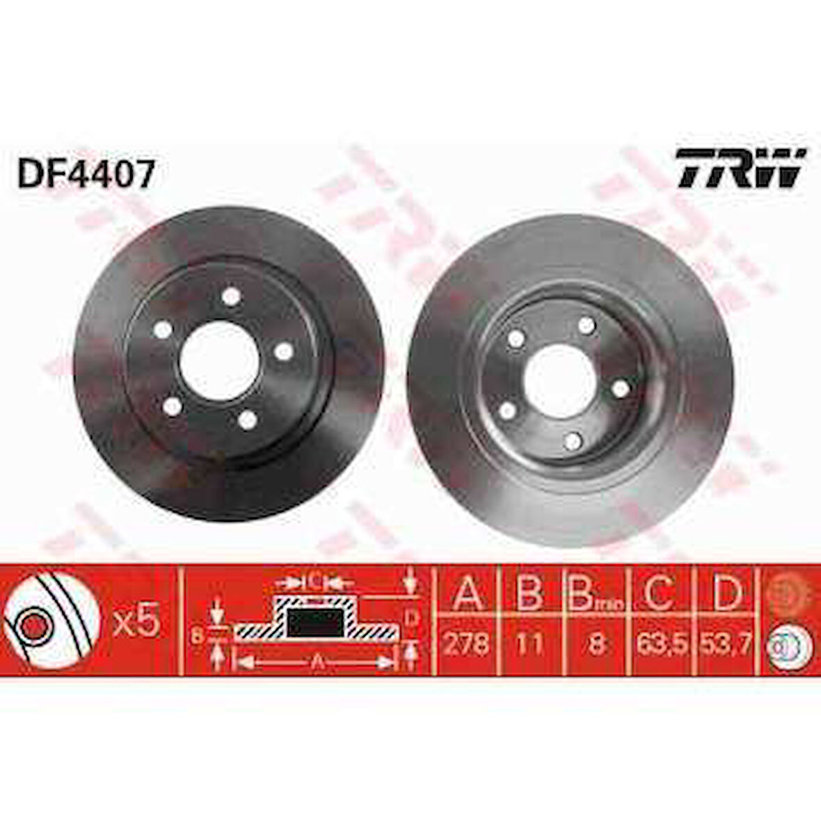 Ford Arka Fren Disk Aynası Connect 1,8tdci 02>13 Abslı - Trw Df4407